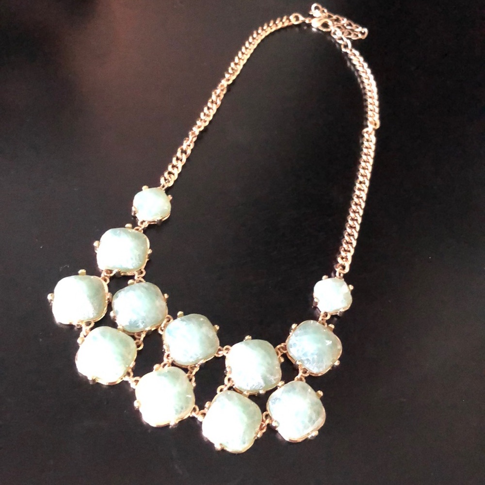 Green and gold statement necklace